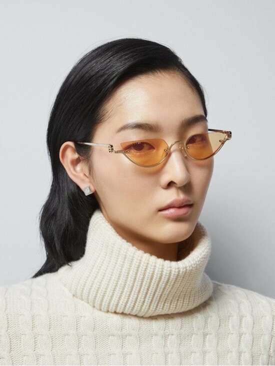 New Gucci Yellow Gold Cat Eye Women Sunglasses GG1603S 004 main image 8